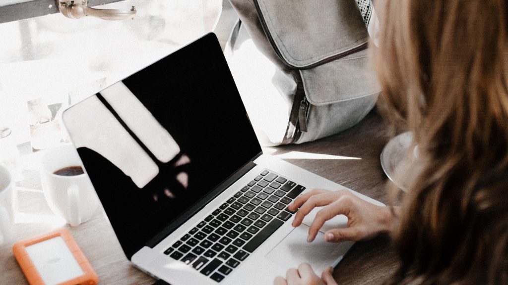 Woman working on a computer
