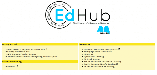 Screenshot of EdHub platform