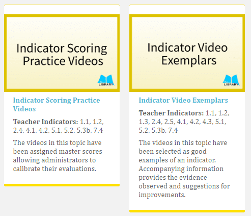 Screengrab of EdHub video library topics